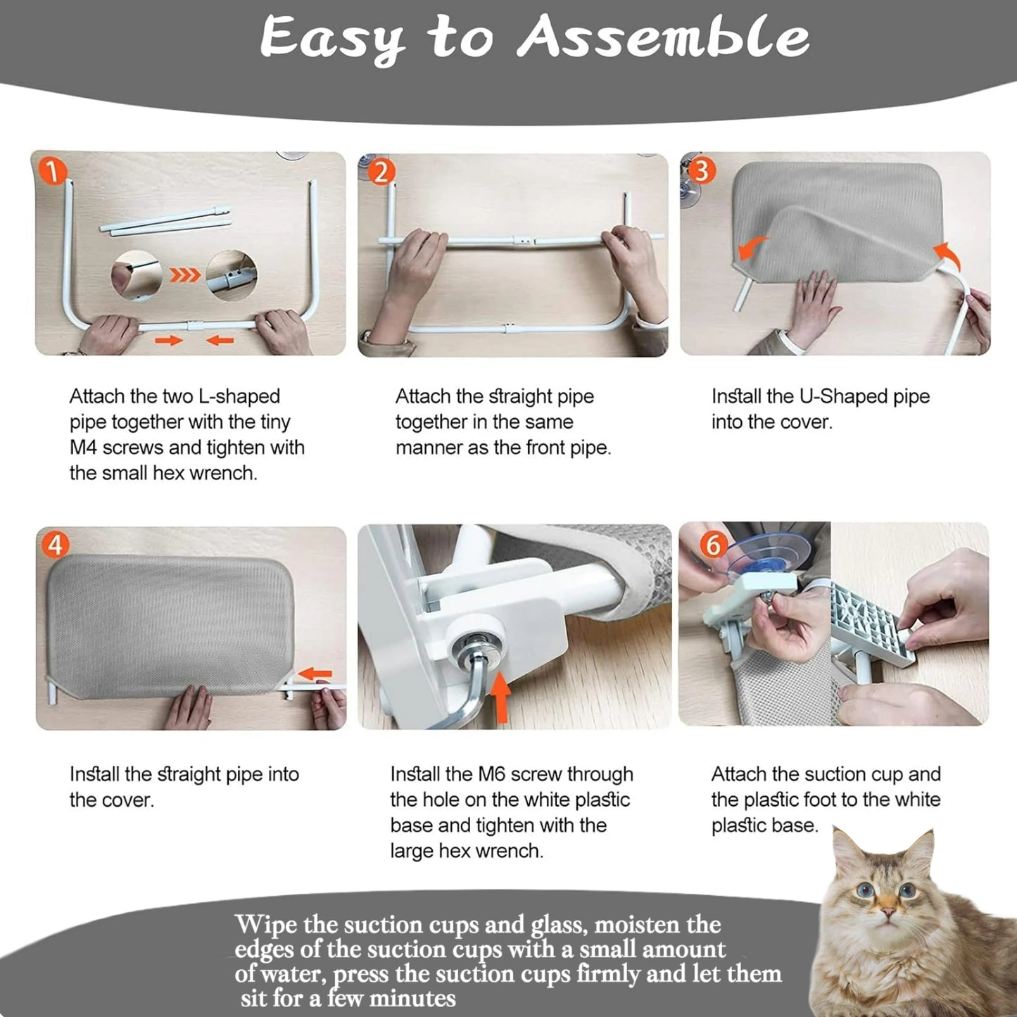 Cat Window Perch, Kitten Hammock & Shelf for Wall ,Foldable Pet Beds for Indoor Cat, Gray